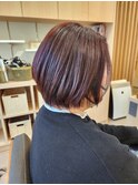 ◇大人レッドバイオレットショートボブ◇