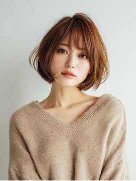 レリーキルト 岡本(RelyQuilt) 大人アゴラインボブ×ベージュカラー【岡本/芦屋/三宮】