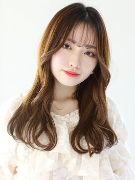 ガリカ 渋谷(Gallica) 顔周りレイヤーゆる巻きロング×ショコラブラウン