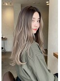 レイヤーロングベージュ20代30代40代くびれエクステ韓国ヘア