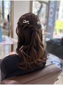 ねじりハーフアップ