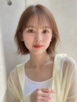 ノア 三宮店(NOA)&nbsp;【NOA】くびれレイヤーボブ×シースルーバング｜韓国風ボブ