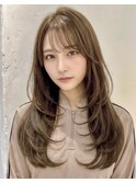透明感グレージュ×韓国風ロングレイヤー