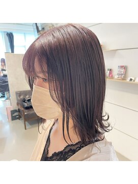 ヘアーメイクチック(HAIR MAKE CHiC) ラベンダーベージュカラーダブルカラー透明感カラーワンカラー
