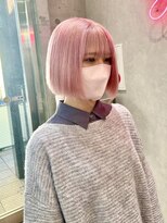 アジールヘア 赤羽駅南口店(agir hair) ホワイトピンクミディアムショートケアブリーチ