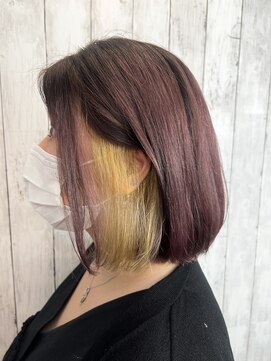 ビューティドレッセヤマノ 池袋パルコ(Beauty Dresse YAMANO) 【ボブ】【インナーカラー】ピンクバイオレット