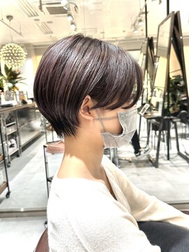 ラボー ノースプラザ店(LA'BO) 【LA'BO三浦】耳掛けショート×パープルハイライト