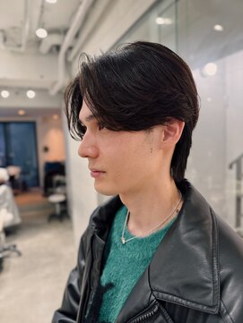 スー 渋谷(suu) メンズニュアンスパーマセンターパートメンズマッシュ