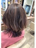 ハイライト/ピンクベージュ/白髪手術終わって