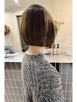 ジェコ ブラン(gecko. brun)&nbsp;縮毛矯正　あごラインボブ　ベージュ