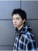 メンズカット/スパイキーショートヘア/眉毛/アッシュカラー