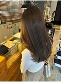 マロンベージュ　韓国風巻き　レイヤーロング