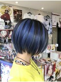 アンブレラカラー ブルーシルバー ブリーチカラー ケアブリーチ