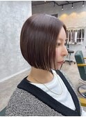 ボブ/切りっぱなしボブ/アッシュグレー
