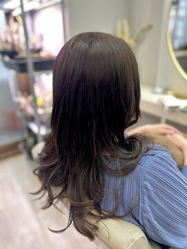 アオ 花咲町(a-o) やわらかな巻きロングウォームブラウン♪