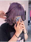 パープル／大人ボブ／暗めカラー
