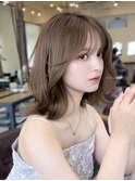 Cote 美髪/オリーブベージュ/セミディ/カットレイヤーボブ