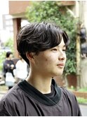 フェザーパーマ/センターパート/ニュアンスパーマ/刈り上げ