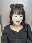 【coma中野】ダブルカラーグレージュ外ハネミディ