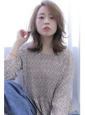 【Litzy by KHAIR】外ハネナチュラルミディ×ブルーベージュ