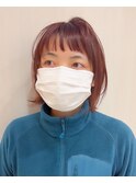 20代30代/大人可愛い/ピンクベージュ/小顔ショートレイヤーボブ