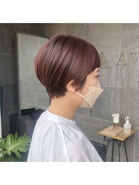 メゾン アヴァロ(Maison Avallo) お客様スナップ　 眉上バングショート/カシスピンクベージュ