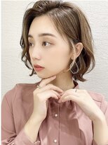 シルクレイ 吉祥寺店(Silk-lei) イヤリングカラー ハイライト くびれボブ シナモンベージュ