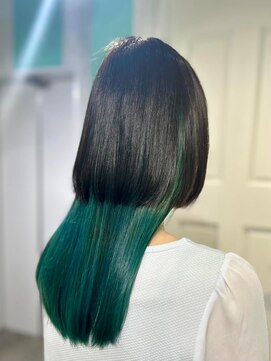 マティーナ ヘアー 池袋(Matina hair) 【クラゲウルフ×インナーカラーグリーン】20代30代40代50代