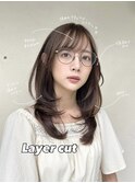 レイヤーカット　小顔カット　レイヤーロング