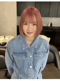 ピンクベージュボブ
