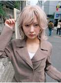 デザインカラー/ハイトーンデザイン/ウルフカット/金髪ウルフ