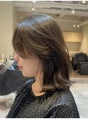かきあげ前髪/レイヤーカット/グレージュ