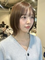 ナナローネス 渋谷(nana loness)&nbsp;レイヤーボブ　くびれレイヤー　まろやかベージュ　くすみカラー