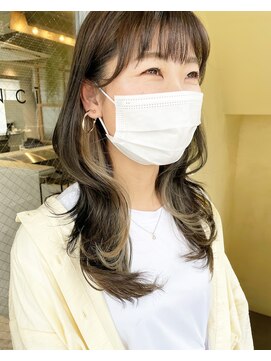 エンシー(ENCI) セミロングインナーカラー/アッシュベージュ