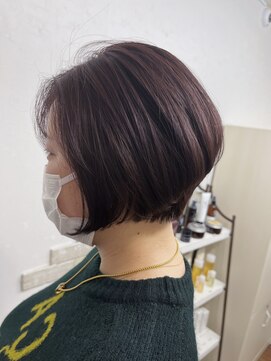 メルシー トータル ブランディング サロン(merci TOTAL BRANDING SALON) 前下がりショートボブ/ベリーピンクバイオレット
