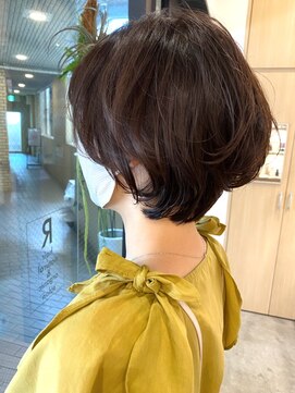 アールヘア ナチュラルアンドオーガニックサロン 大人ショートボブ×オーガニックカラー×絶壁解消×30代40代50代