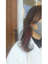 ヘアアートヒサ(HAIR ART hisa)&nbsp;「RYOKO」 30代～40代 エアリーカット×インナーレッド