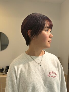 ネルケ 立川(nelke) 丸みショート×ボルドー