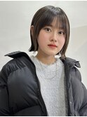 切りっぱなし外ハネボブ×ぱっつん前髪/表参道美容室