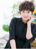 ぱっつん前髪アースカラーマッシュショートc6戸頭20代30代40代