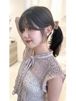 ハピネス 梅田茶屋町店(HAPPINESS)&nbsp;レイヤーカット/韓国ヘア/顔まわり/シースルーぱっつん