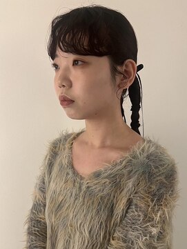 セミロング/オリーブベージュ/ヘアアレンジ