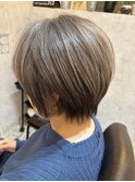 ナチュラルショート前髪ありイメチェン30代40代50代60代ショート
