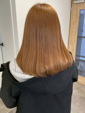 ミュラ(mulah) ハイトーンカラーオレンジベージュ＊艶髪透明感カラー/明大前