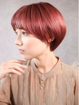 ハーバーズ バイ エムスラッシュ 鎌倉由比ヶ浜(Harbors by M.SLASH) ■HARBORS鎌倉/ピンクブラウン/斜めバング/マッシュヘア―61-1