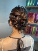 【シニヨン】結婚式銀座お団子カチモリタイトヘアセット