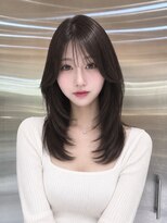 シー バイ ロンド 新宿(Sea by Lond)&nbsp;ワンホンレイヤ ー×ダークブルー[デジタルパーマ/ボブ/韓国]