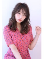 オーロ 宝塚店(ORO)&nbsp;ネイビーカラーの大人かわいいブランジュ小顔くびれセミディ