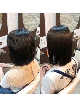 ジェムヘアー(J'aimeHair) ハイブリッド縮毛矯正・切りっぱなしボブ