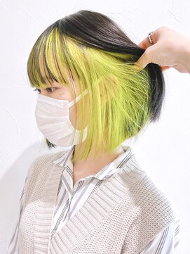 アルバム 渋谷パルコ(ALBUM) インナーライムグリーンボブ_チェリーブラウン_ba358103